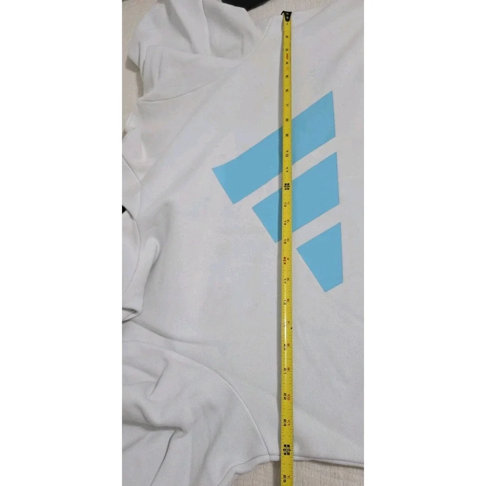 Adidas Color Block Hoodie Pullover Mens Sz XL White Black Teal Long Sleeve Y2K‎